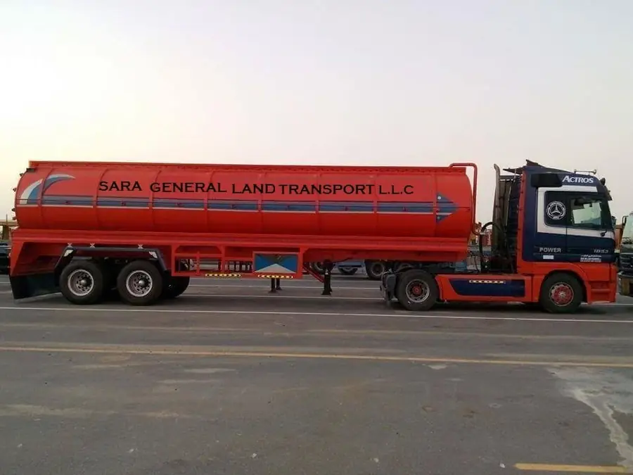 Sara General Land Transport L.L.C. tanker truck with full company livery, Dubai